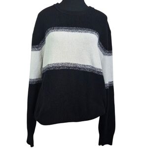 GAP Men's Black and White Colorblock Sweater Size XL